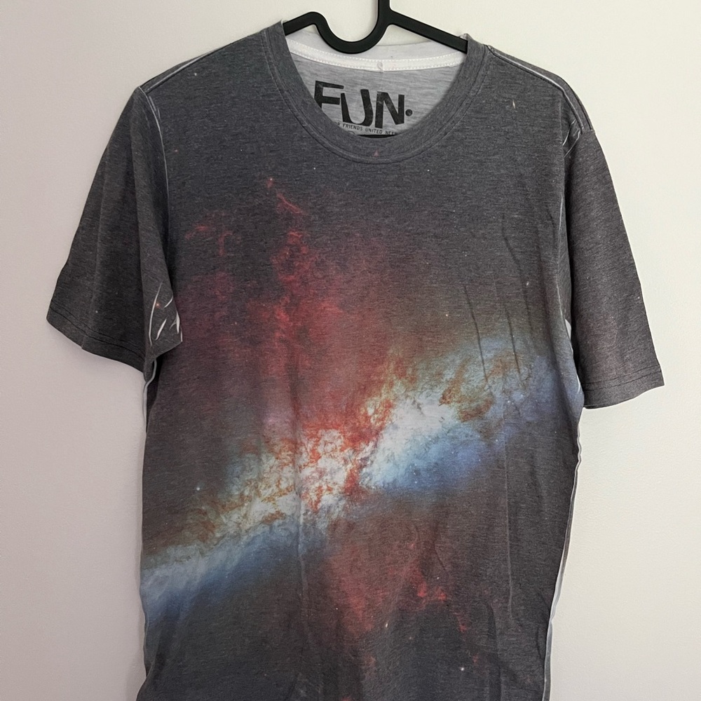 Men's Cosmic Print T-Shirt - Charcoal